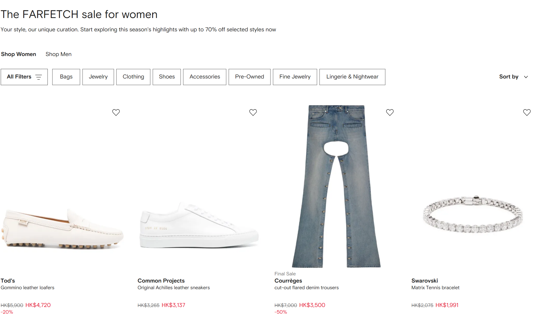 FARFETCH women sale